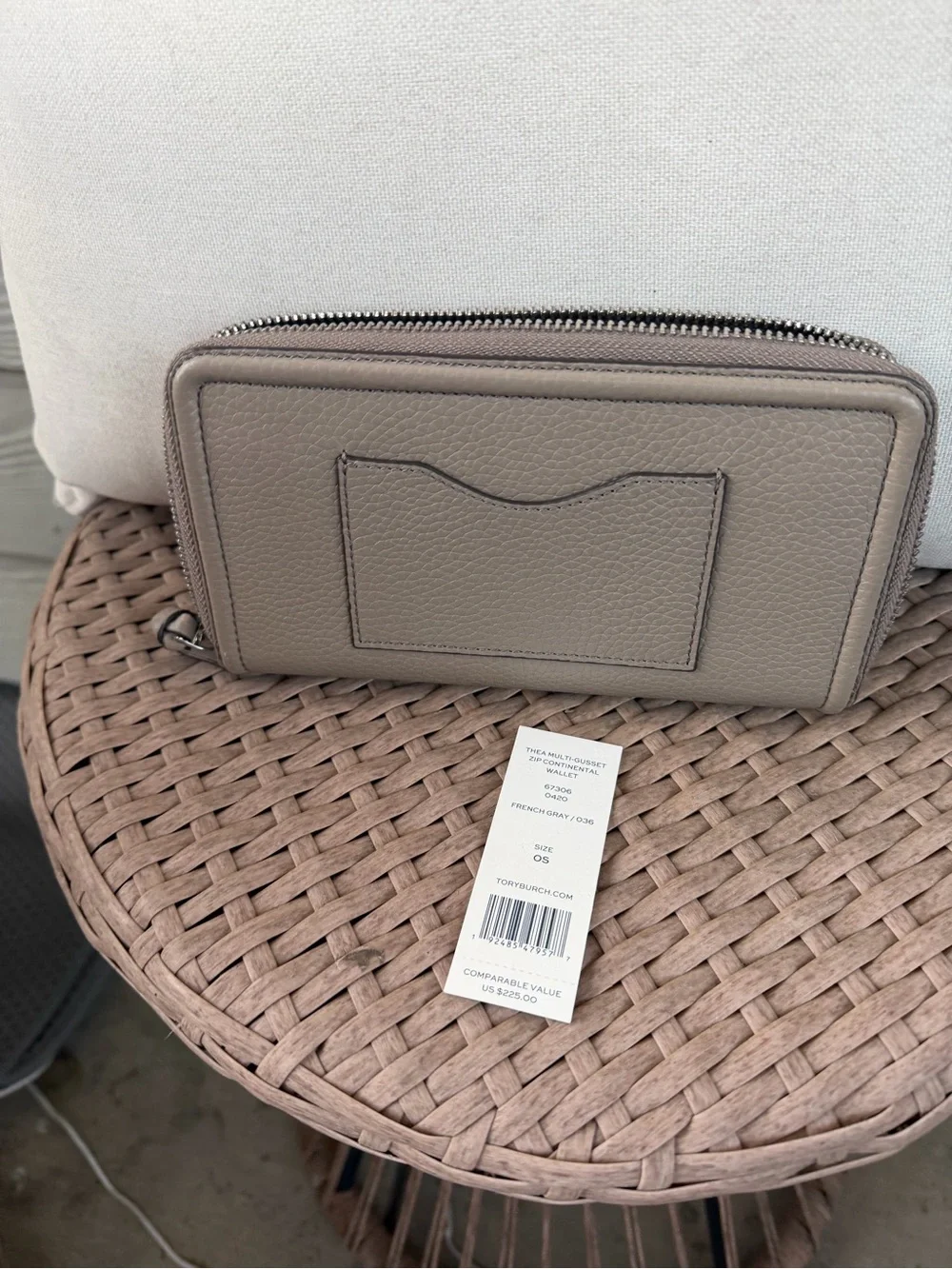Tory Burch THEA MULTI-GUSSET Zip Continental Wallet French Gray / 036